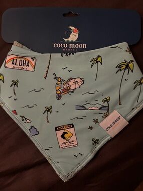 Coco Moon Kids' Bandana Bib in Mint Green - Aloha Surf Print